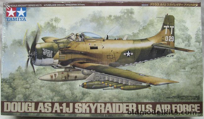 Tamiya 1/48 Douglas A-1J Skyraider - US Air Force 56th SOW 602nd SOS Aircraft 029 or 014, 61073-3900 plastic model kit